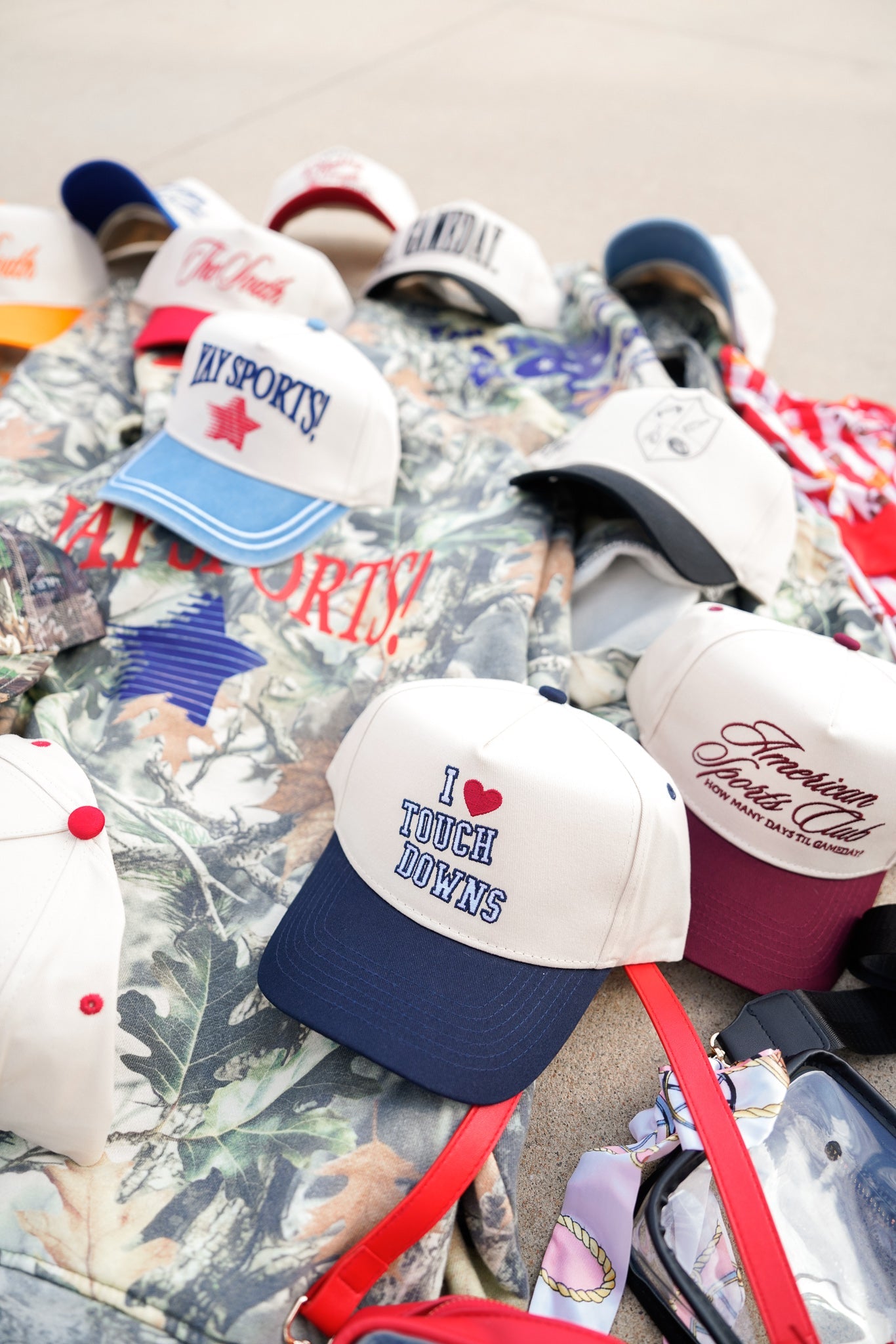 I Heart Touchdowns - Navy Vintage Trucker Hat