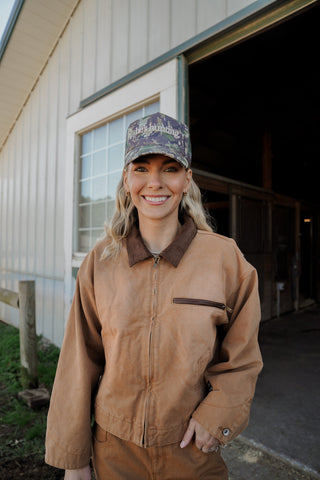 Hat He's Hunting - Camo Vintage Trucker Hat