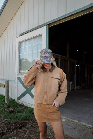 Hat He's Hunting - Camo Vintage Trucker Hat