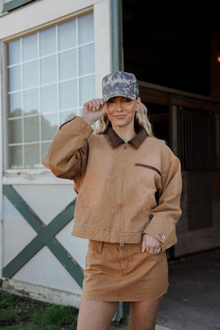 Hat He's Hunting - Camo Vintage Trucker Hat