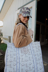 Western Blues Quilted Tote Bag