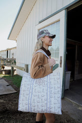 Western Blues Quilted Tote Bag