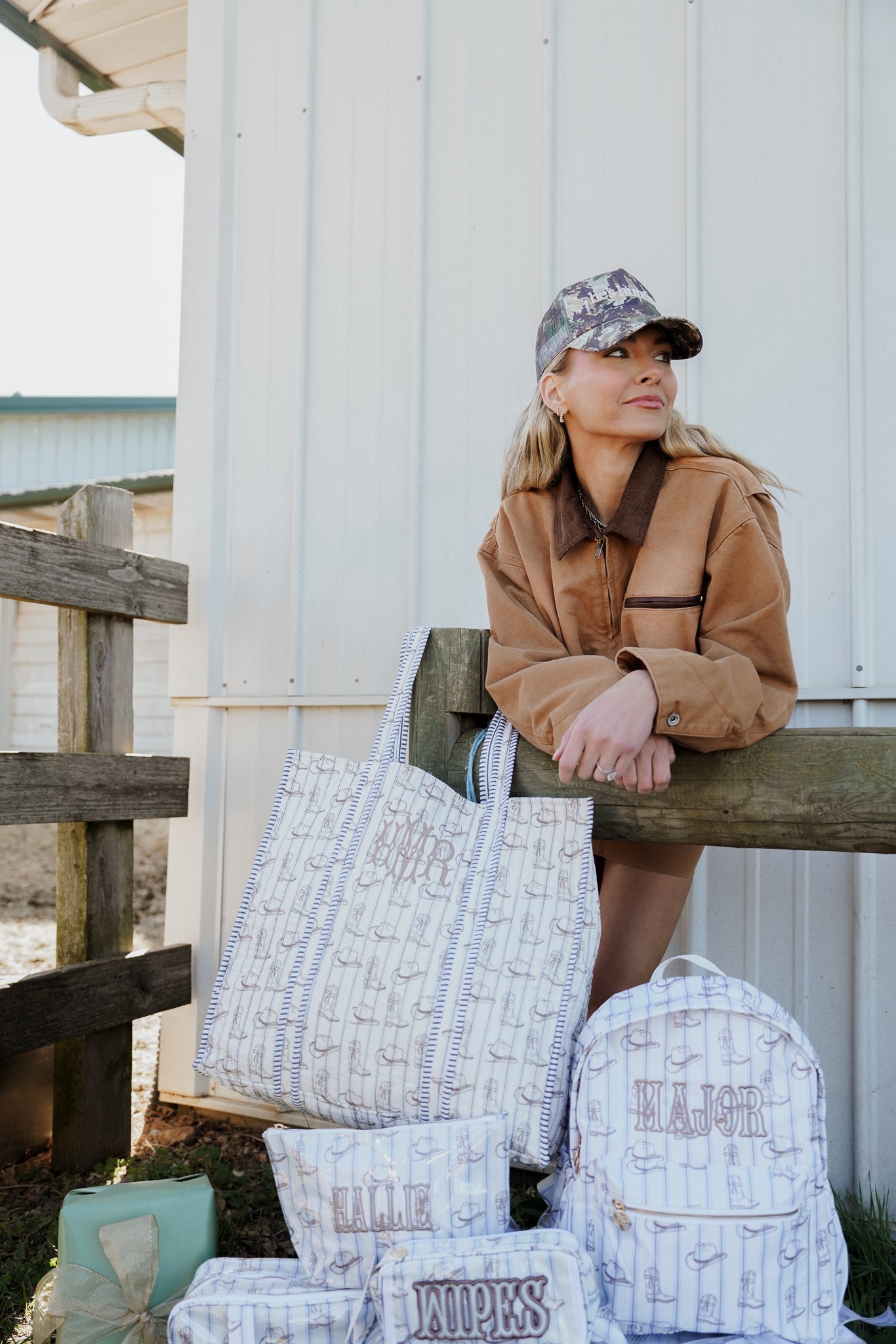 Western Blues Quilted Tote Bag