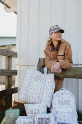 Western Blues Quilted Tote Bag