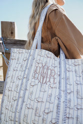 Western Blues Quilted Tote Bag