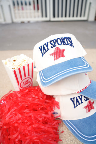 Hat Yay Sports! - Denim Vintage Trucker Hat