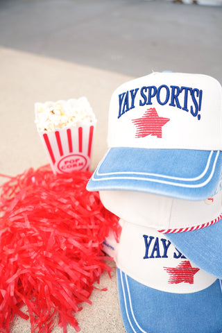 Hat Yay Sports! - Denim Vintage Trucker Hat