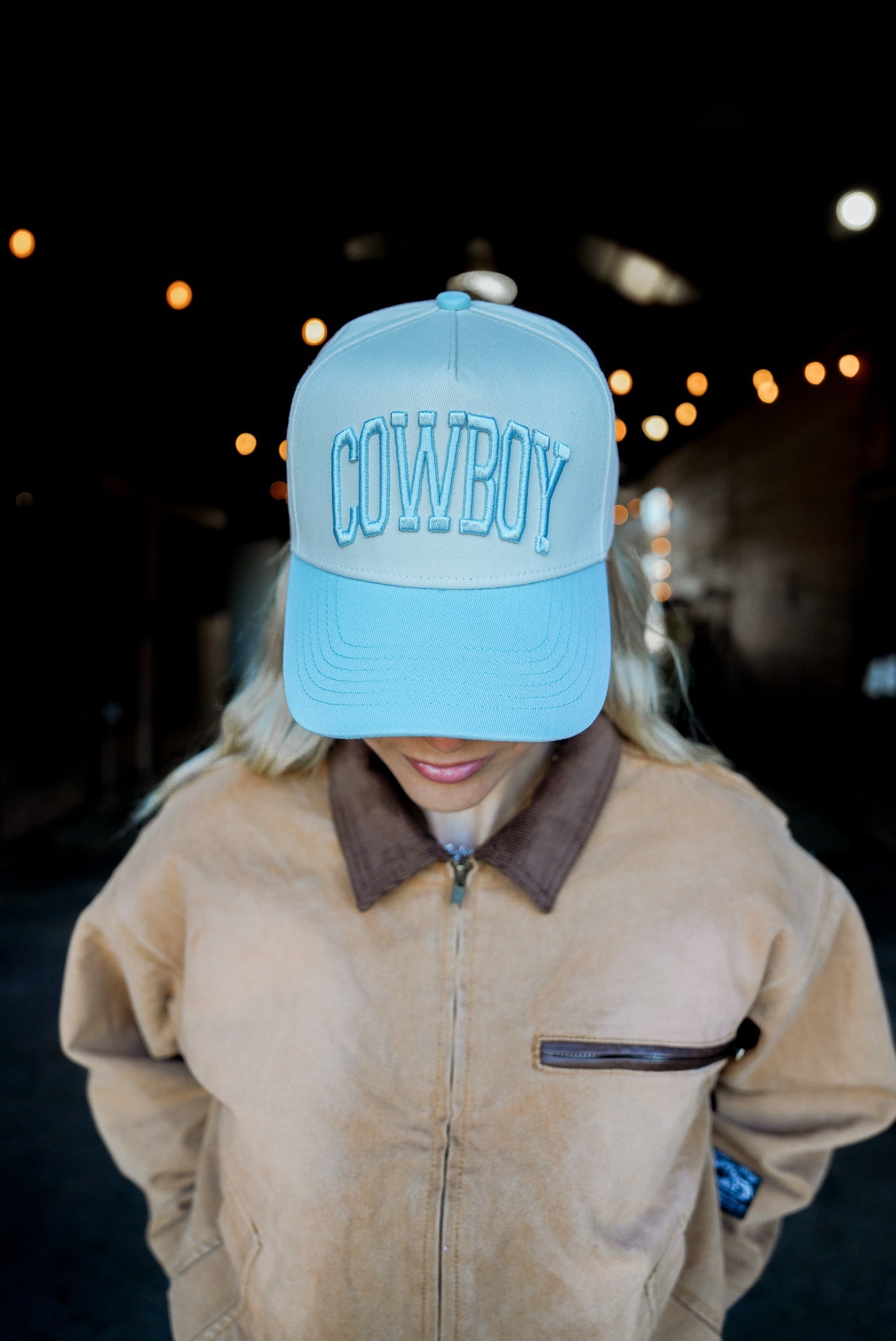 Hat Cowboy - Baby Blue Vintage Trucker Hat