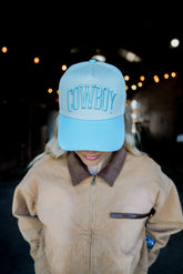 Hat Cowboy - Baby Blue Vintage Trucker Hat