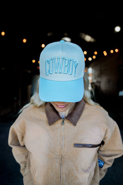 Hat Cowboy - Baby Blue Vintage Trucker Hat