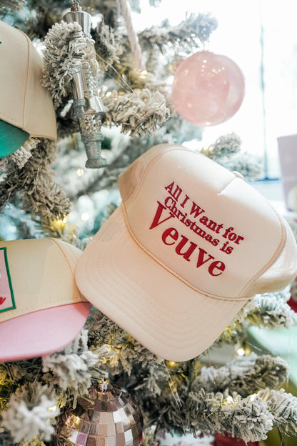 Hat All I Want For Christmas is Veuve - Tan Foam Trucker Hat