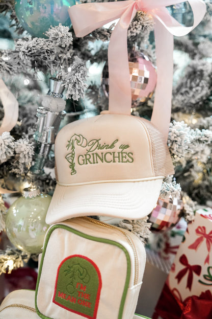 Drink Up Grinches - Tan Foam Trucker Hat