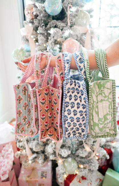 Tote Bag Quilted Block-Print Mini Tote Bag