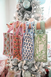 Tote Bag Quilted Block-Print Mini Tote Bag