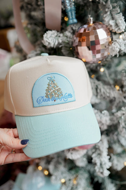 Hat Deck the Halls - Baby Blue Vintage Trucker Hat