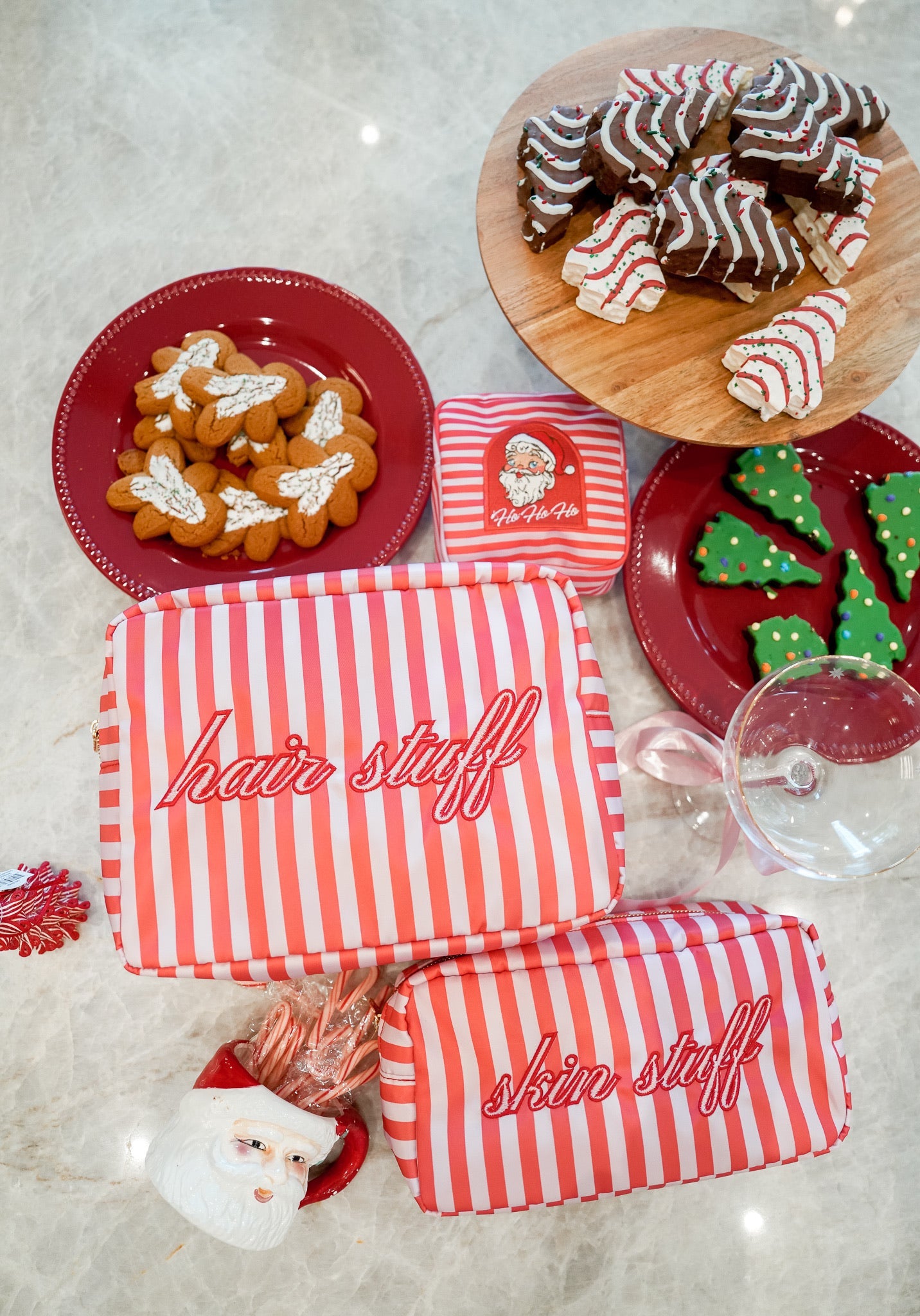 Hair Stuff - Pink &amp; Red Stripes XL Bag