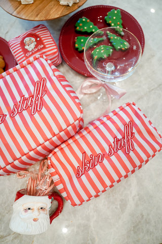 Travel Bag Skin Stuff - Pink & Red Stripes Large Bag