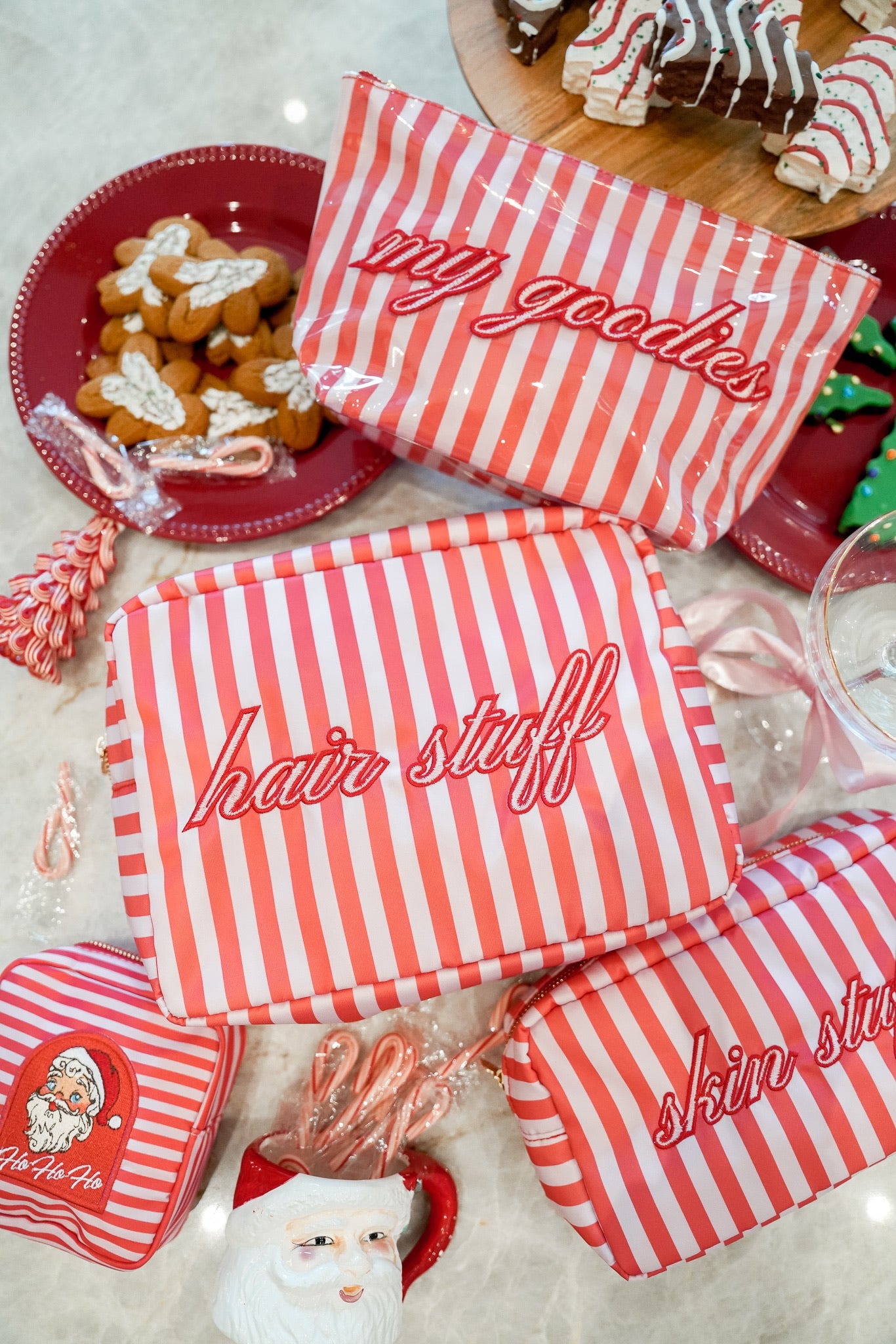 Hair Stuff - Pink &amp; Red Stripes XL Bag