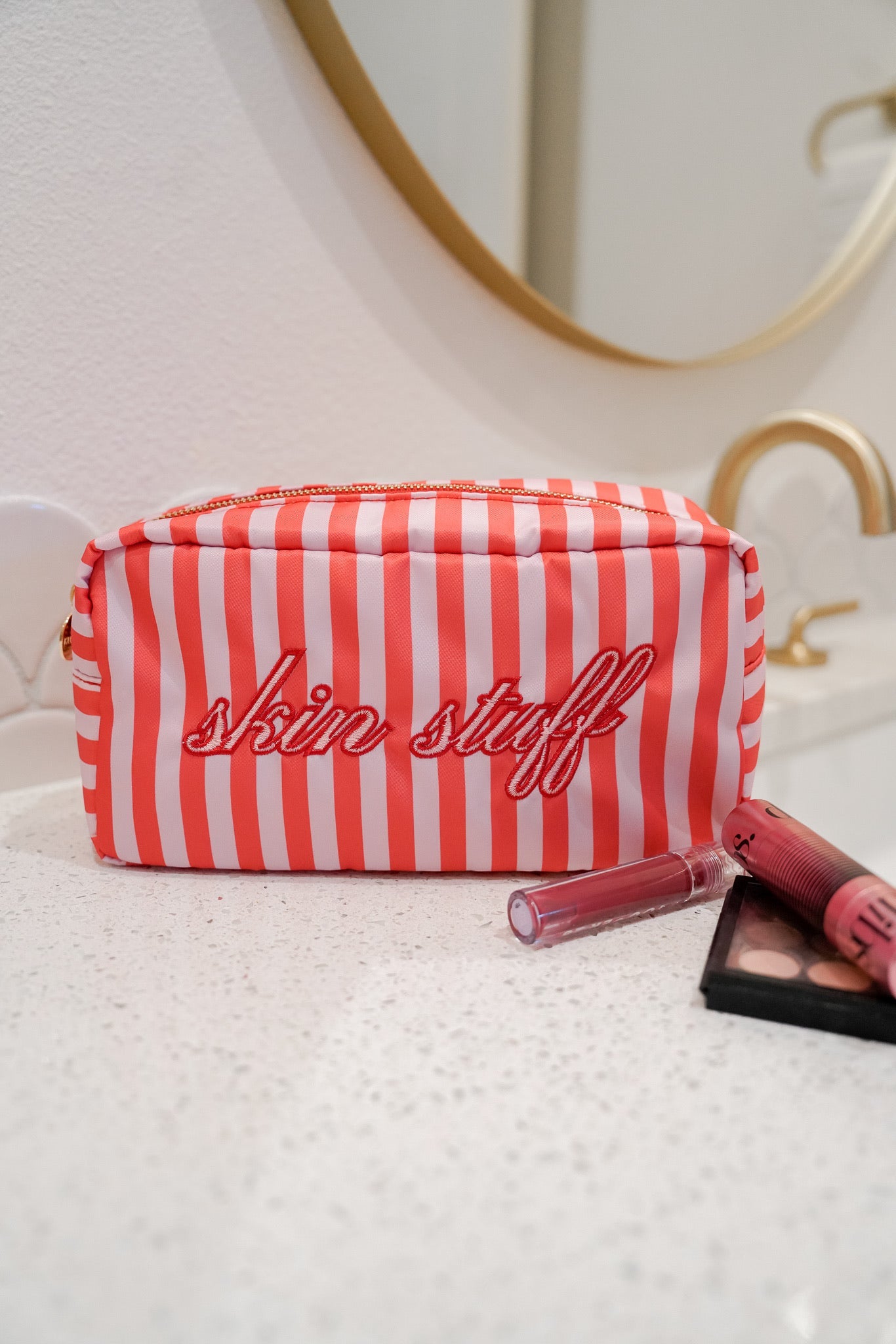 Skin Stuff - Pink &amp; Red Stripes Large Bag