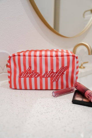 Travel Bag Skin Stuff - Pink & Red Stripes Large Bag