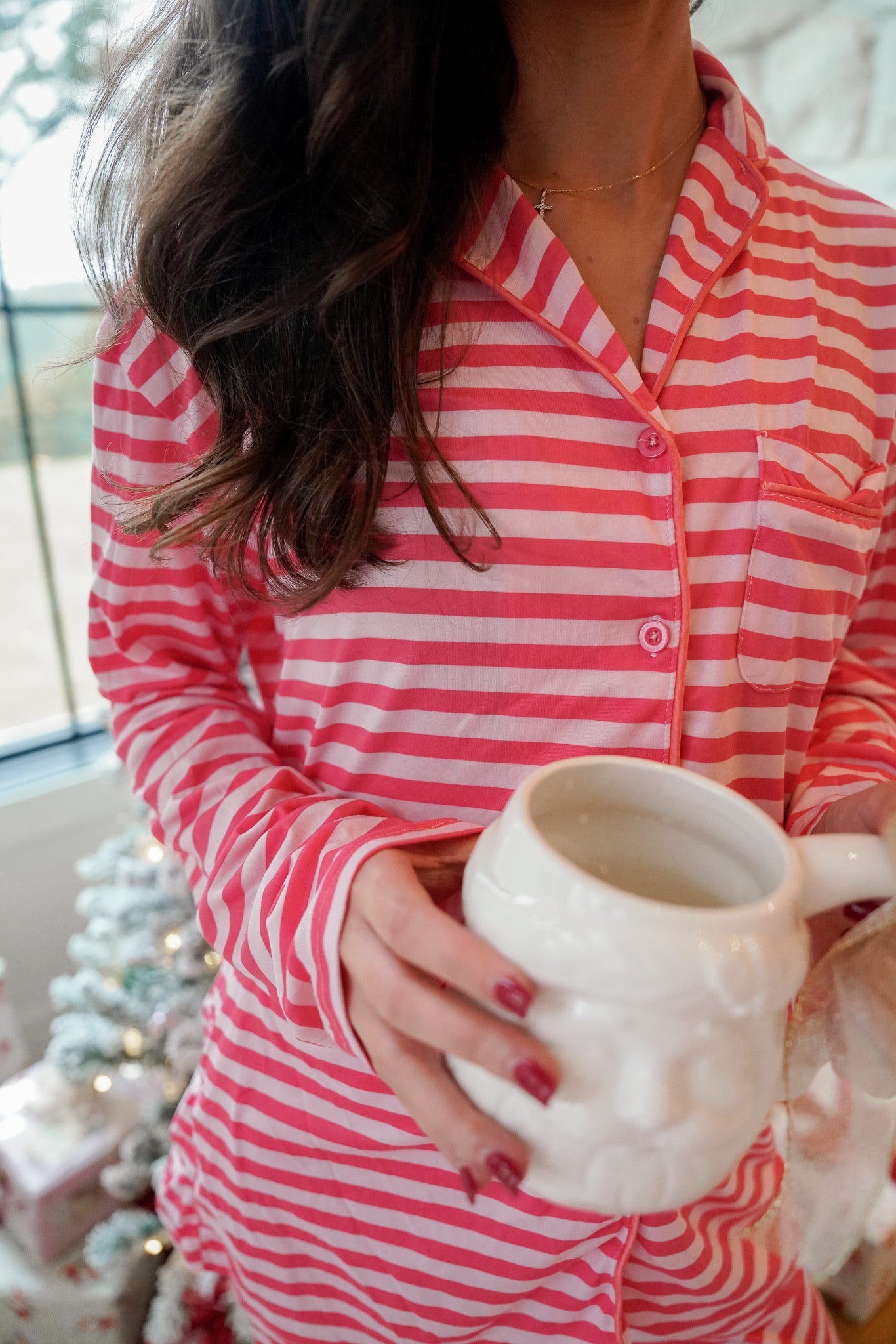 Pink &amp; Red Stripes - Long Pajama Set