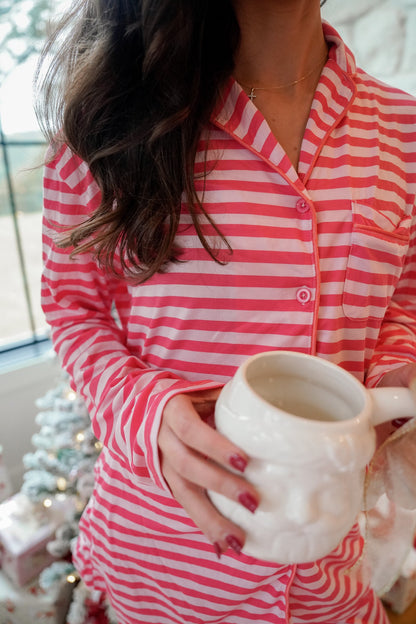 Pink &amp; Red Stripes - Long Pajama Set