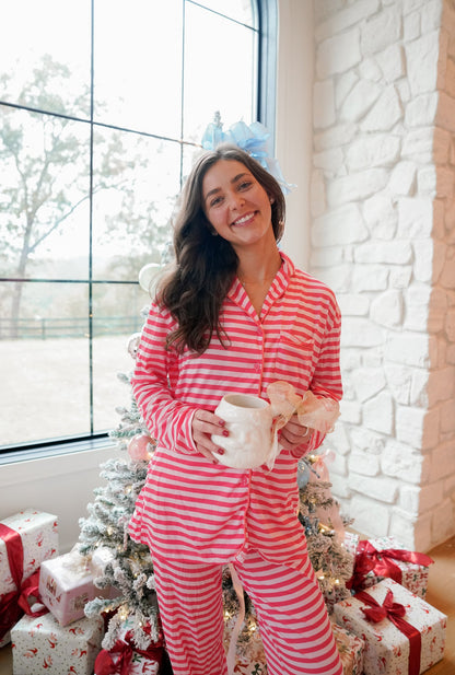 Pink &amp; Red Stripes - Long Pajama Set