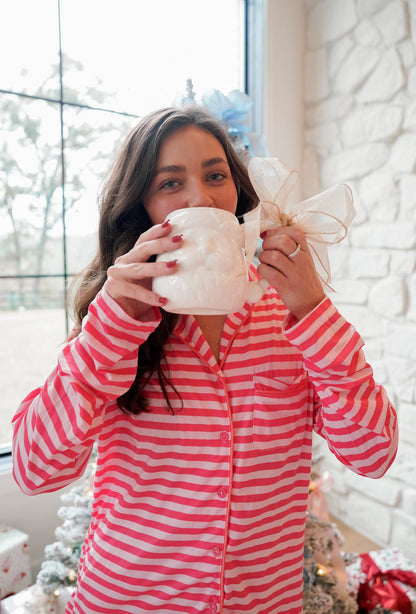 Pink &amp; Red Stripes - Long Pajama Set