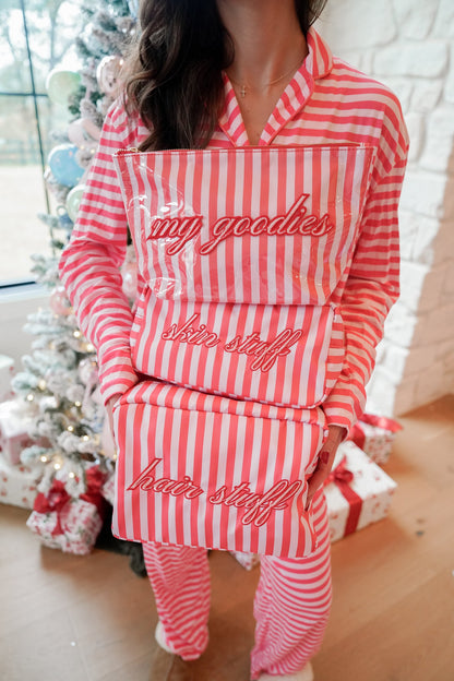 Pink &amp; Red Stripes - Long Pajama Set