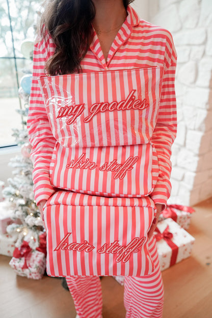 Pink &amp; Red Stripes - Long Pajama Set