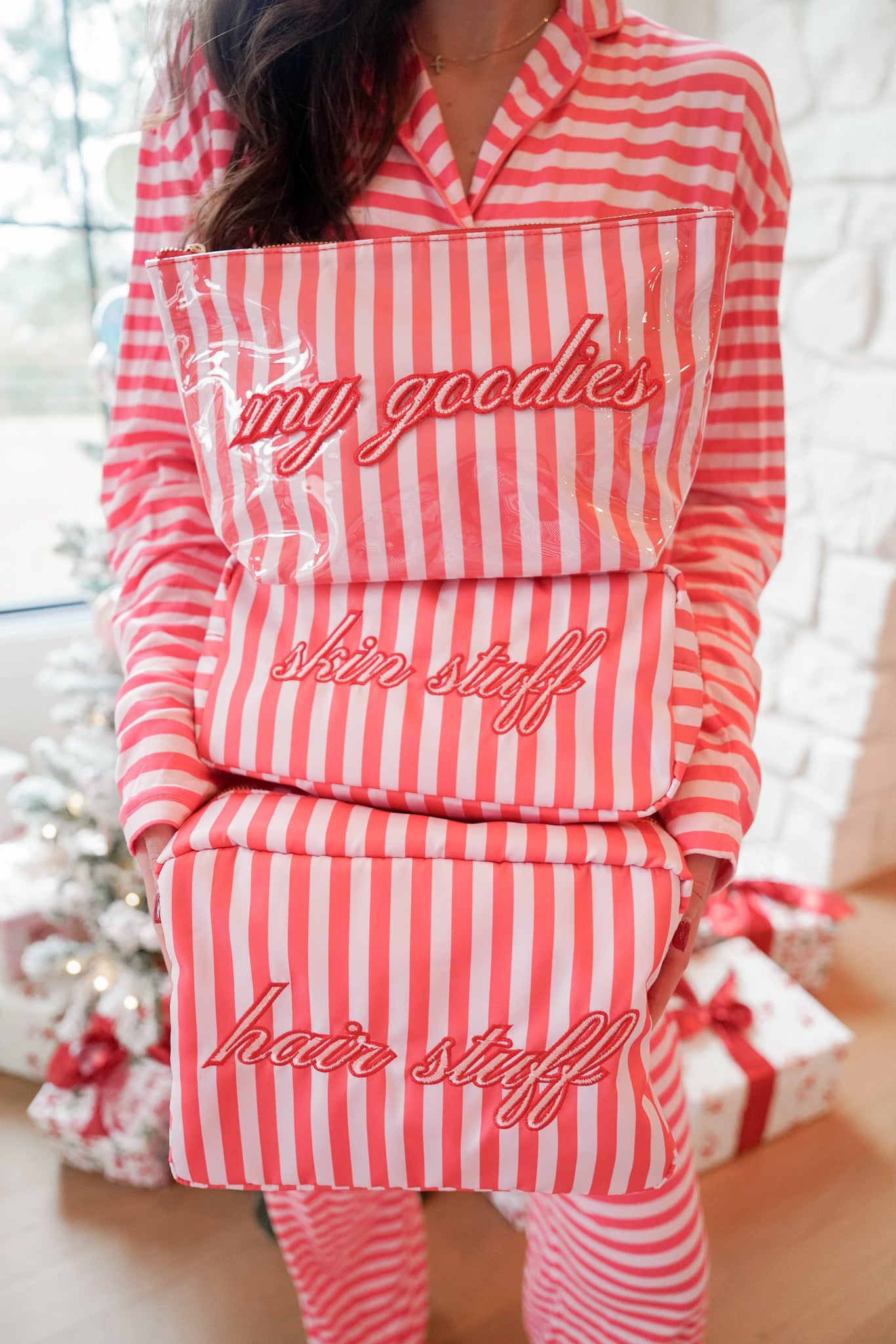 Pink &amp; Red Stripes - Long Pajama Set