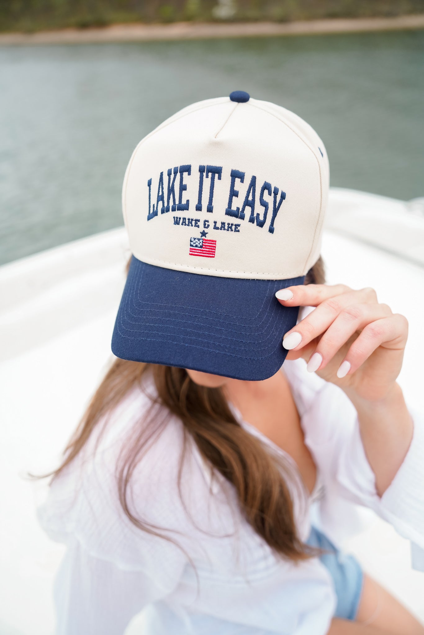 Lake it Easy - Navy Vintage Trucker Hat