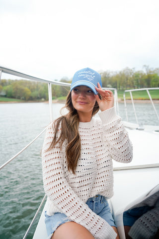 Hat Coastal Cowgirl - Blue Corduroy Trucker Hat