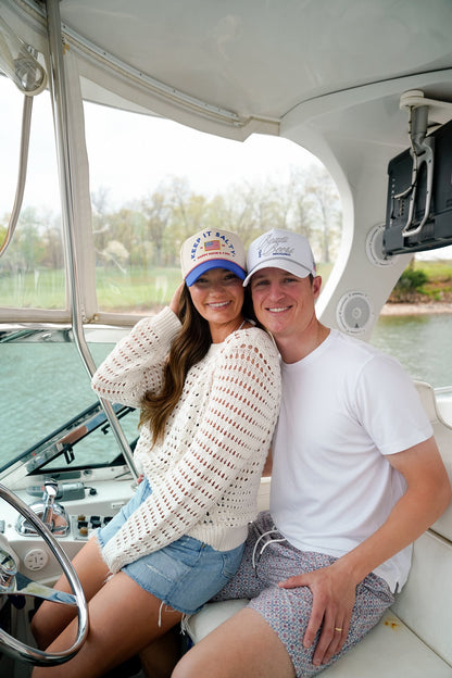 Boats &amp; Beers - White Vintage Trucker Hat