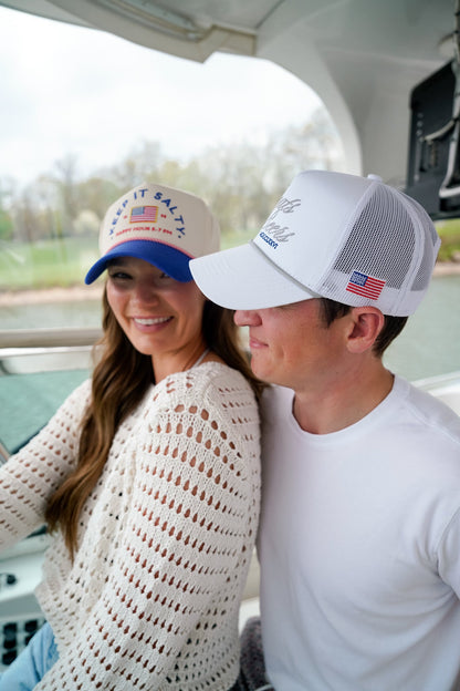 Boats &amp; Beers - White Vintage Trucker Hat
