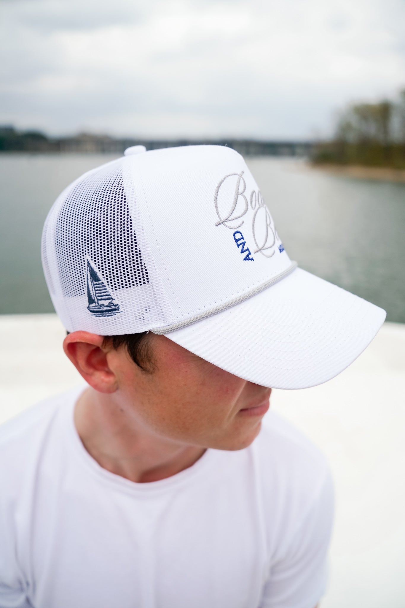 Boats &amp; Beers - White Vintage Trucker Hat