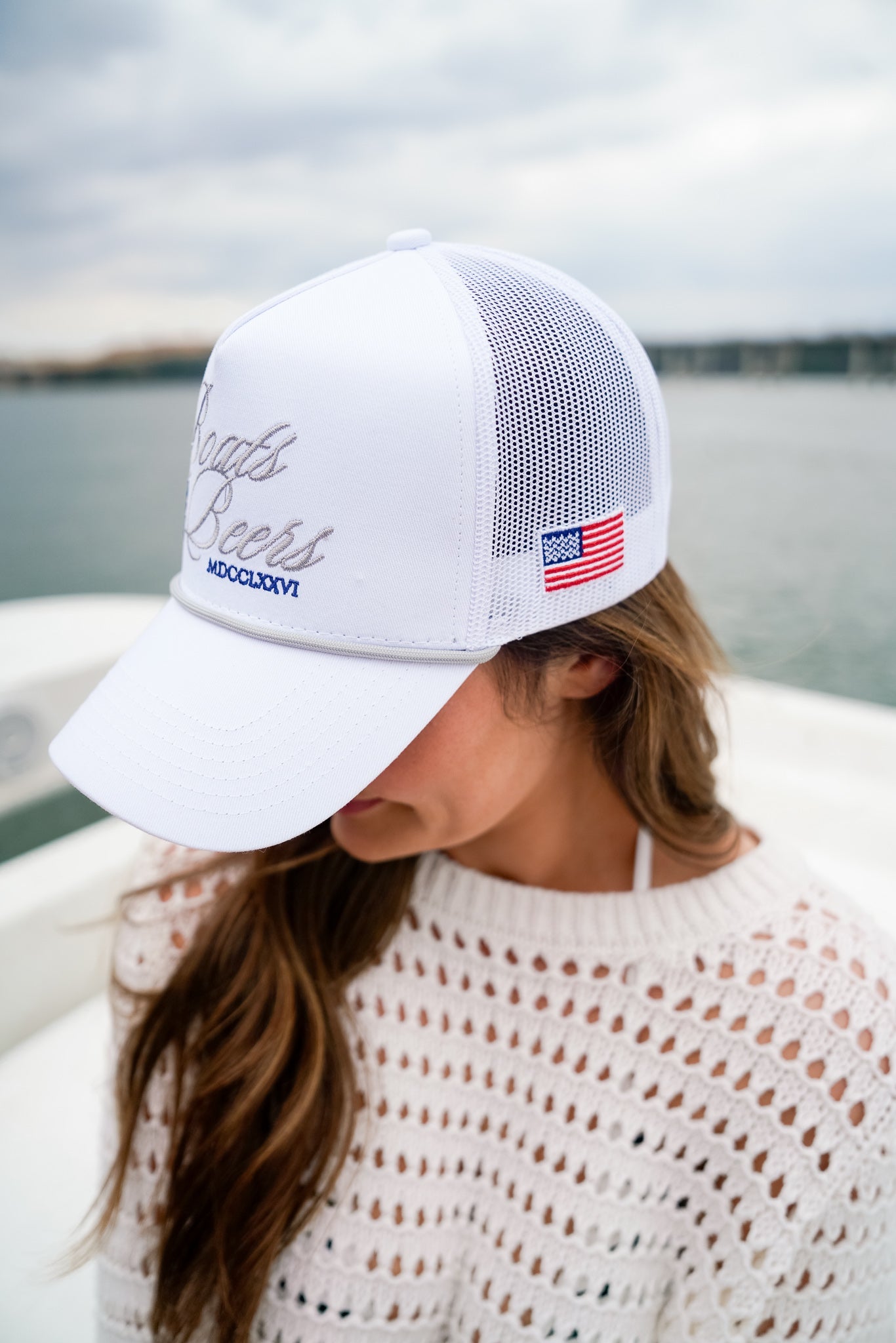 Boats &amp; Beers - White Vintage Trucker Hat