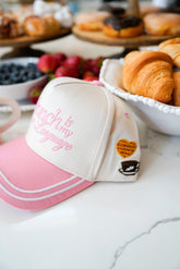 Hat Brunch is my Love Language - Pink Vintage Trucker Hat