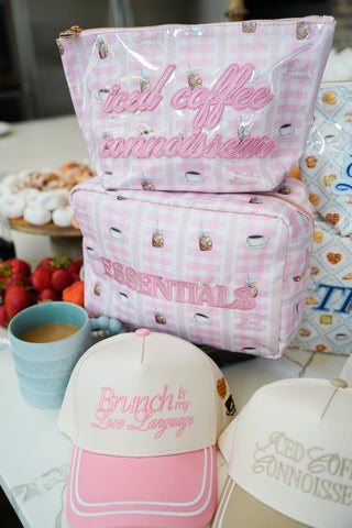 Hat Brunch is my Love Language - Pink Vintage Trucker Hat