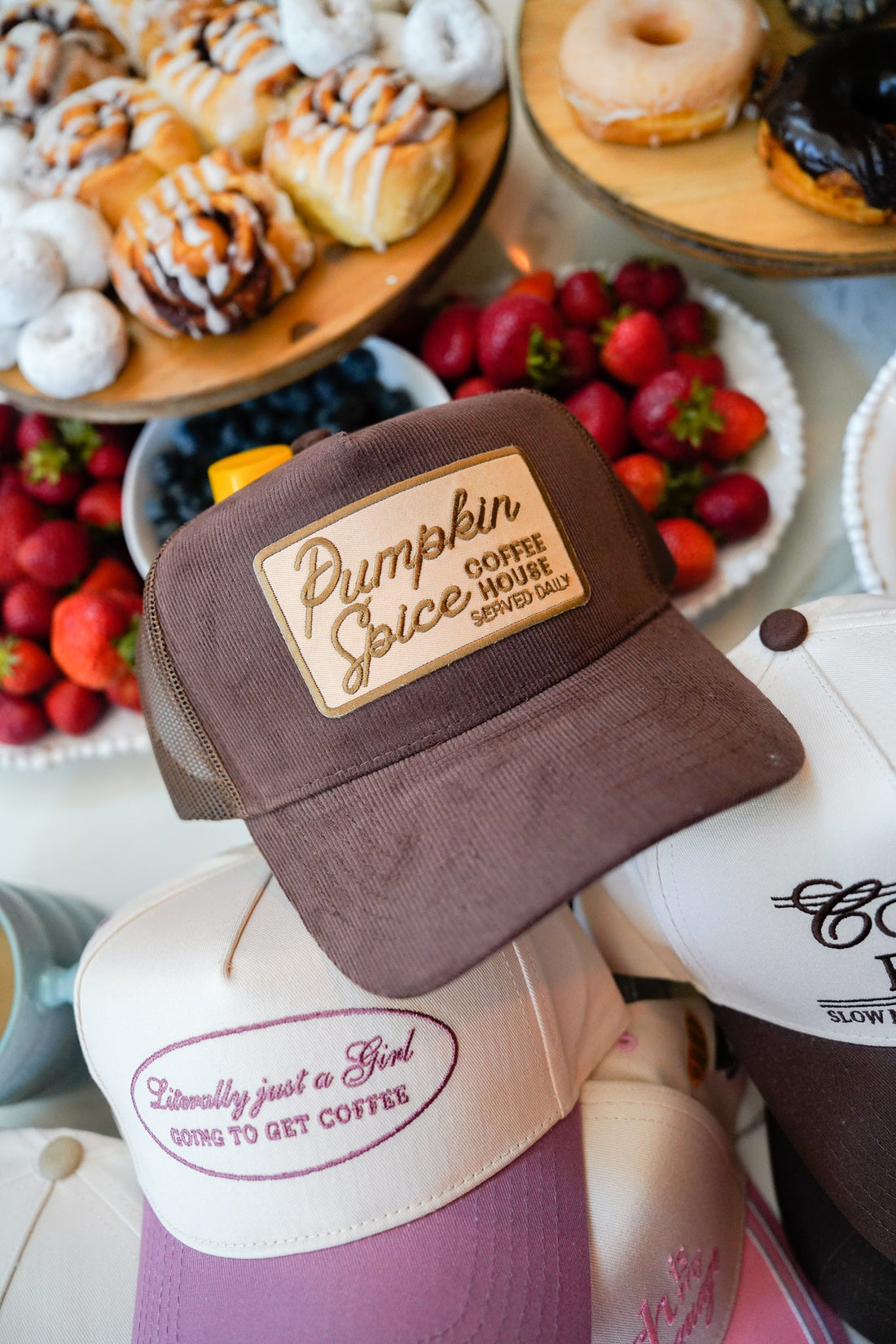 Pumpkin Spice - Brown Corduroy Vintage Trucker Hat