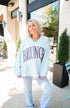 Sweatshirt Brunch - Blue Vintage V-Neck Sweatshirt