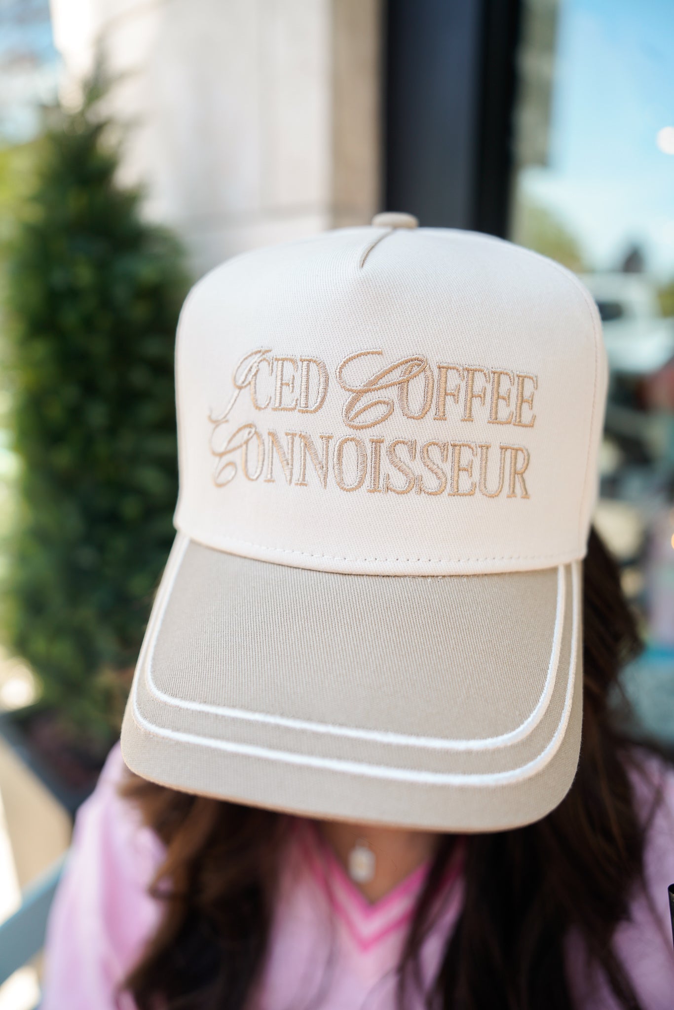 Hat Iced Coffee Connoisseur - Tan Vintage Trucker Hat