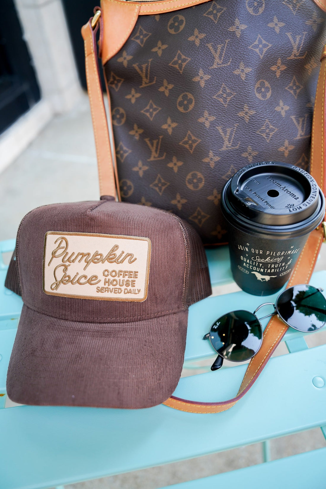 Pumpkin Spice - Brown Corduroy Vintage Trucker Hat