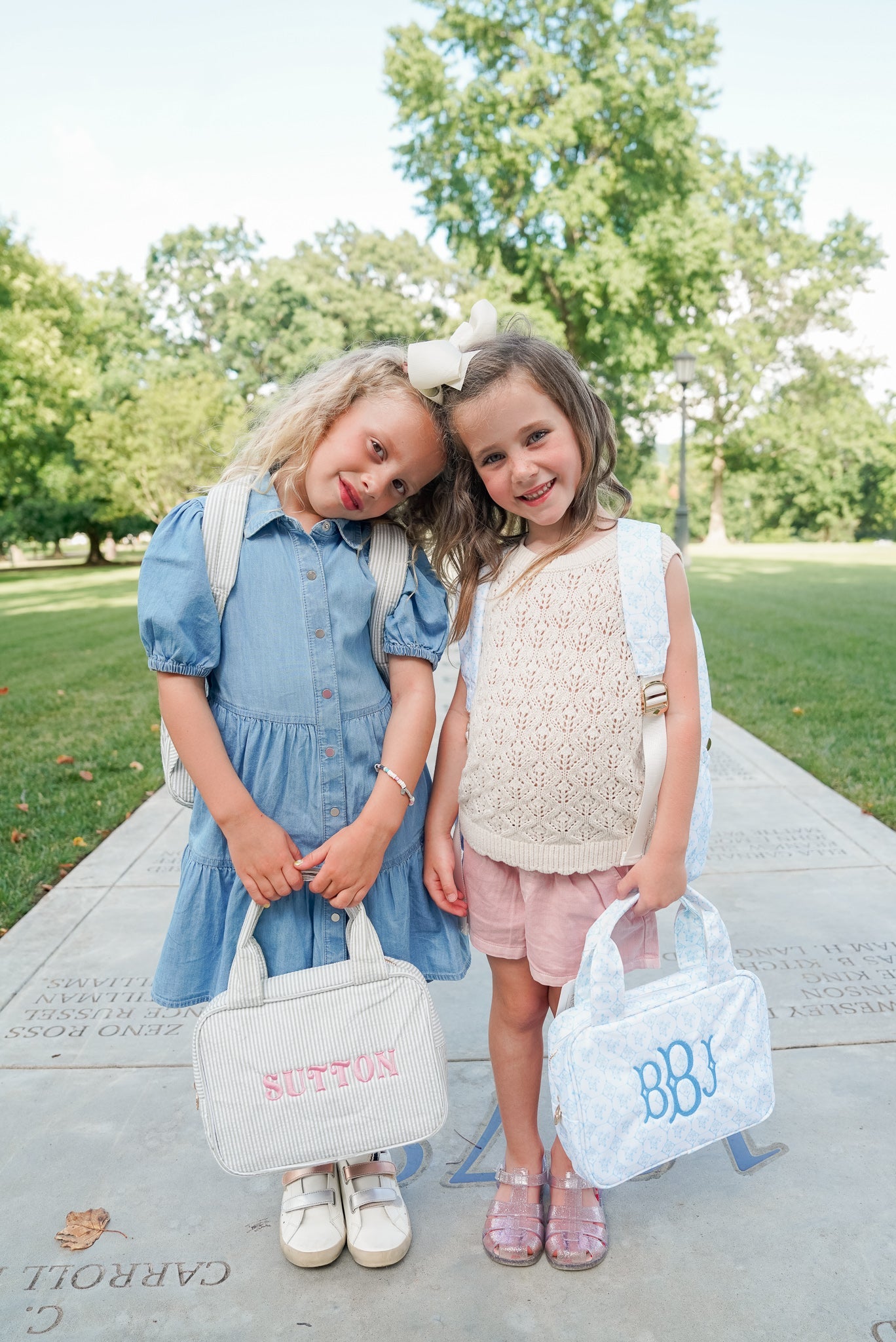 Blue Toile Backpack