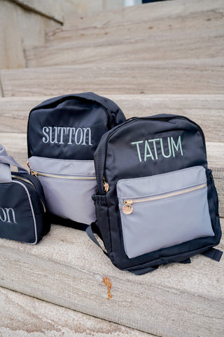 Backpack Black + Grey Colorblock Backpack