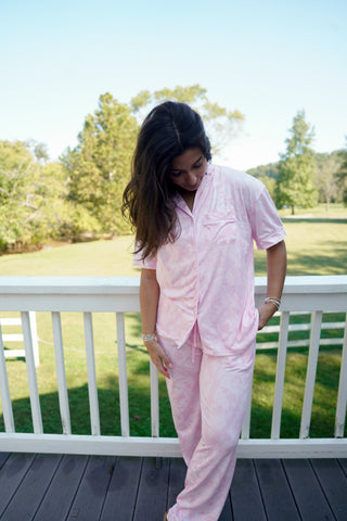 Pajamas Pink Camo - Short Sleeve + Pant Pajama Set