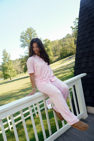 Pajamas Pink Camo - Short Sleeve + Pant Pajama Set