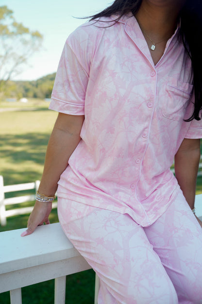 Pink Camo - Short Sleeve + Pant Pajama Set