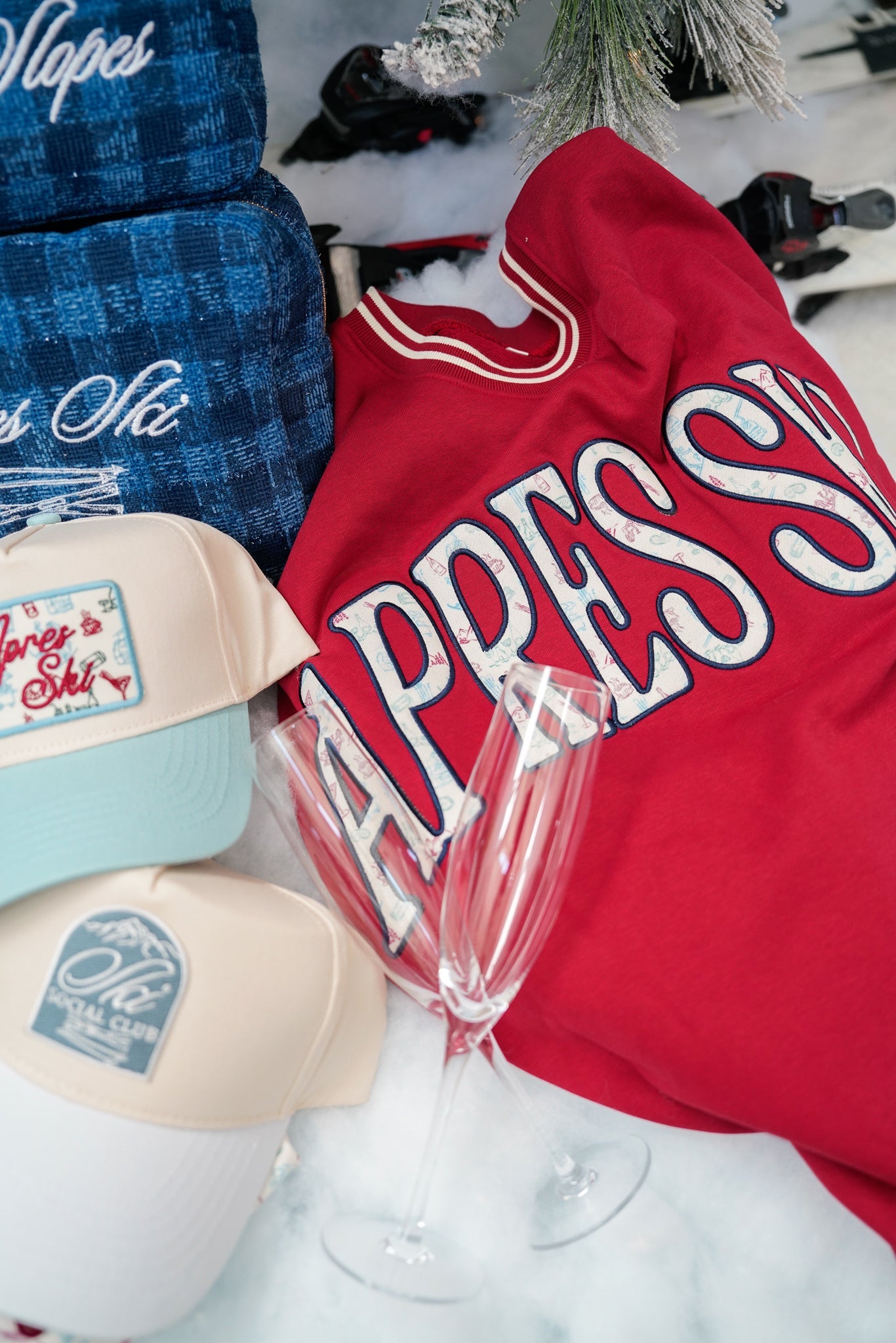 Sweatshirt Apres Ski - Maroon Vintage Crewneck Sweatshirt