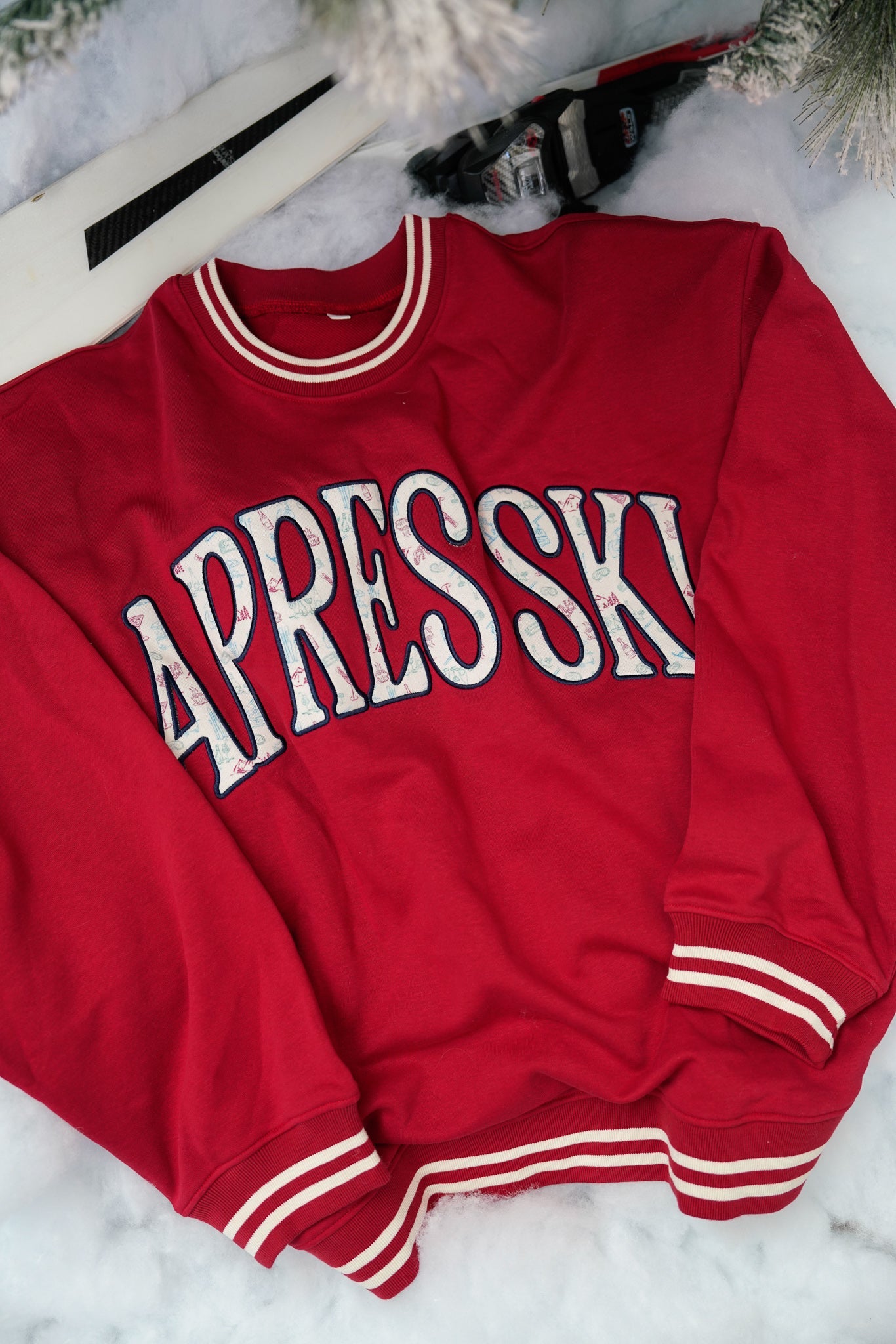 Sweatshirt Apres Ski - Maroon Vintage Crewneck Sweatshirt